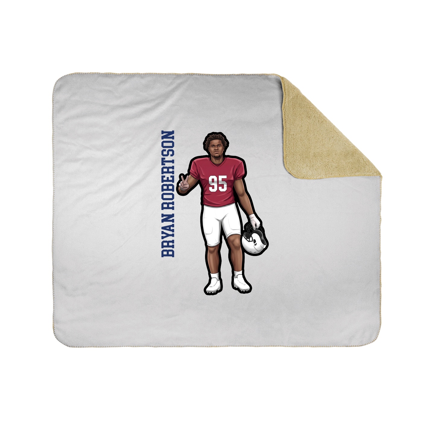 Throw Blanket — Name Vertical in White