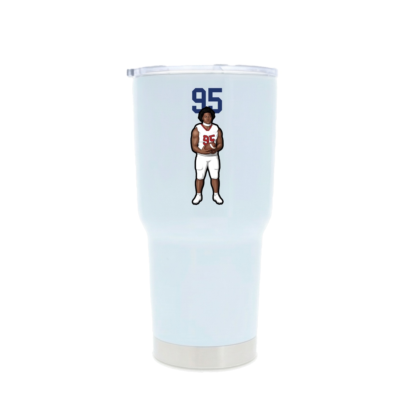 30oz Stainless Steel Tumbler — Number Top in White
