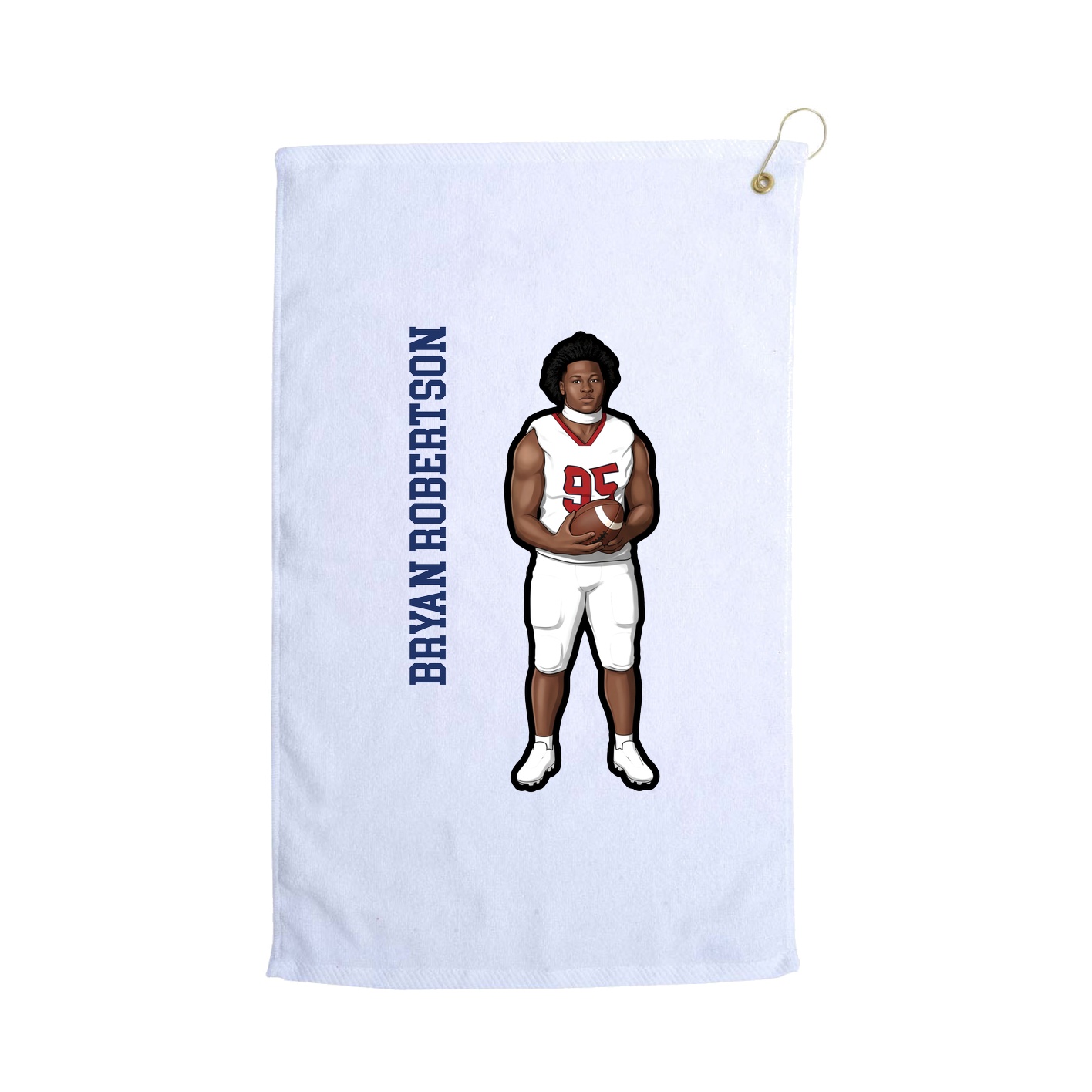 Golf Towel — Name Vertical in White
