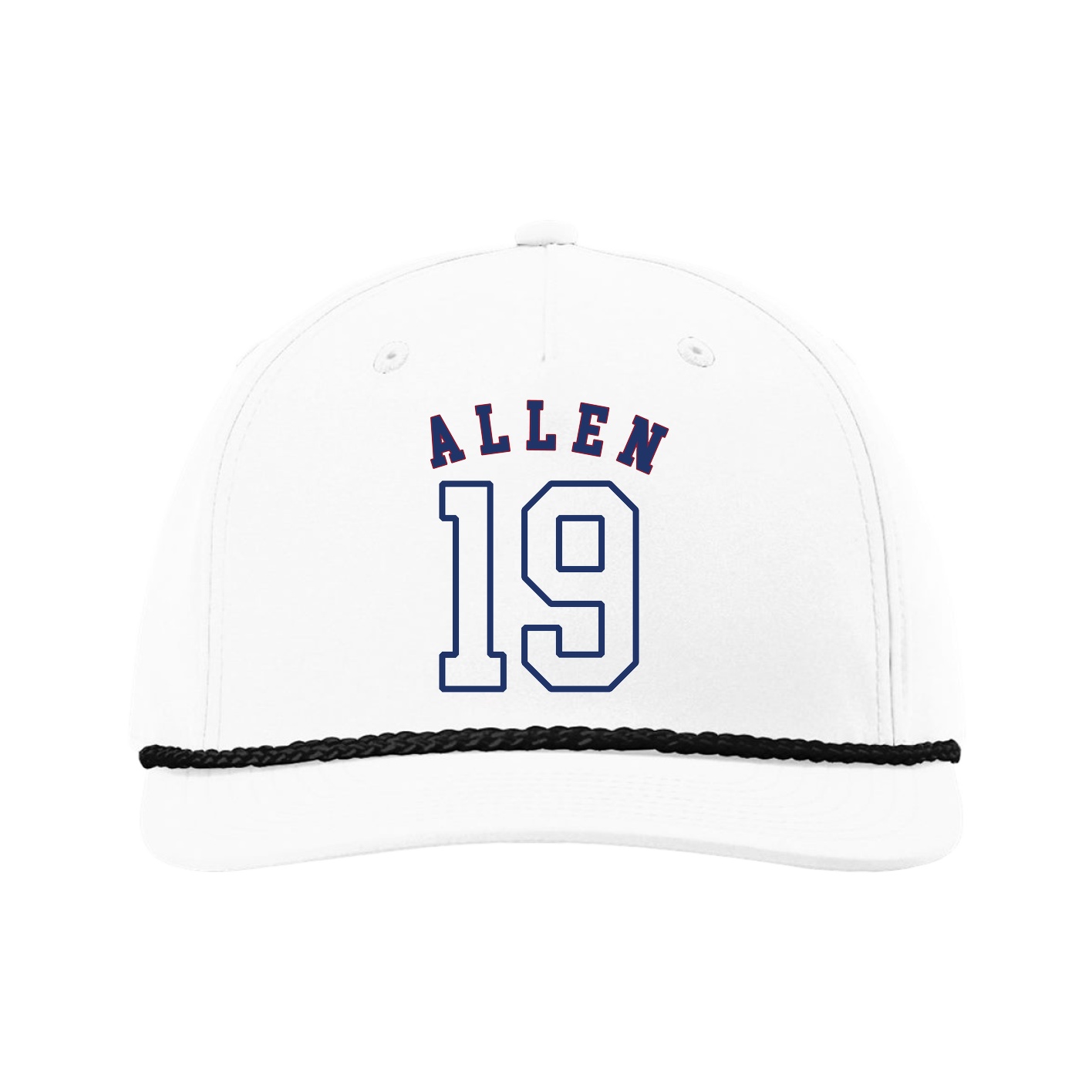 Five-Panel Classic Rope Cap — Shirsey Arch in White
