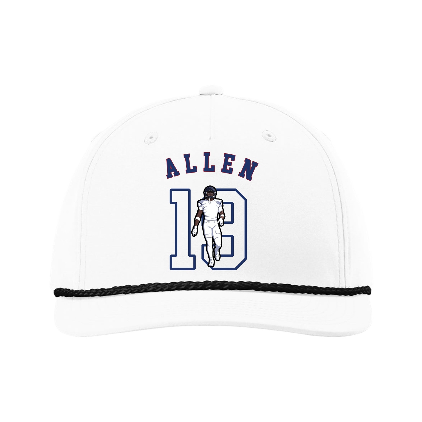 Five-Panel Classic Rope Cap — Shirsey Arch in White