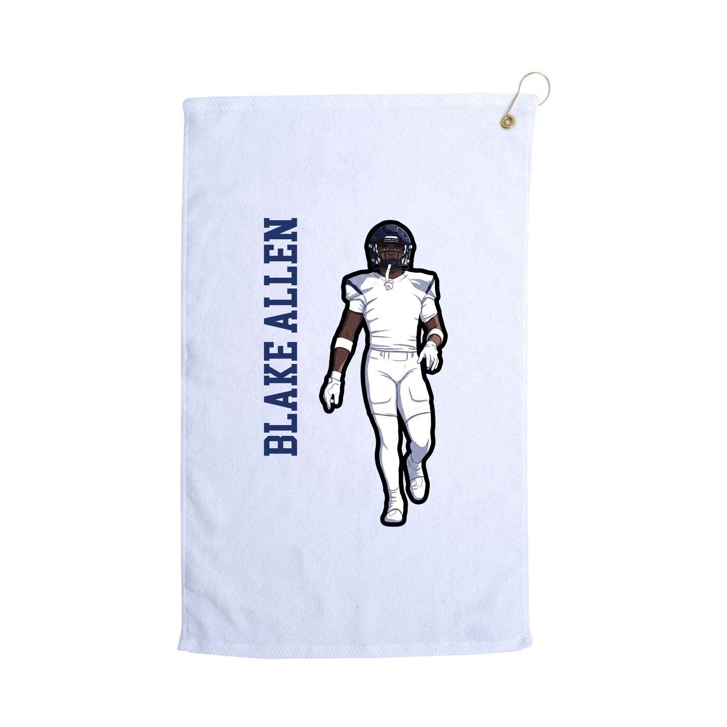 Golf Towel — Name Vertical in White