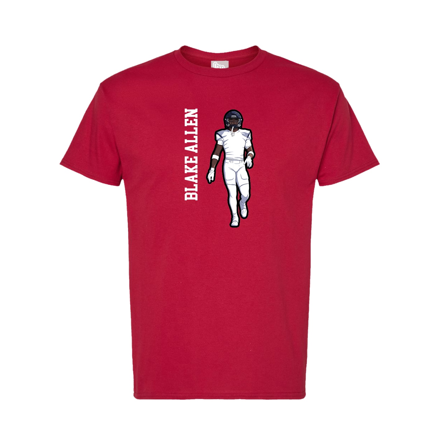 Tee — Name Vertical in Crimson