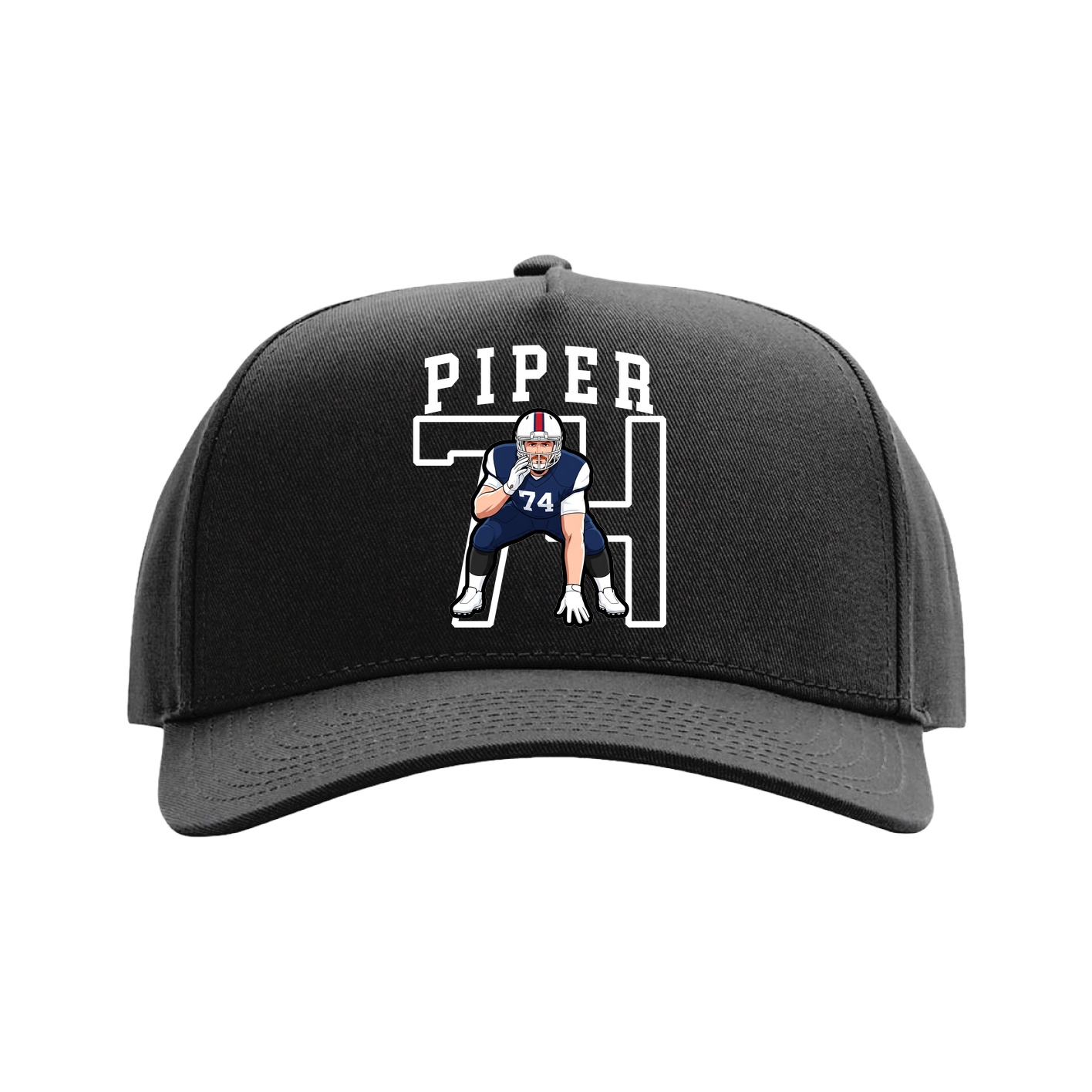 Full Fabric Five-Panel Champ Cap — Shirsey in Black