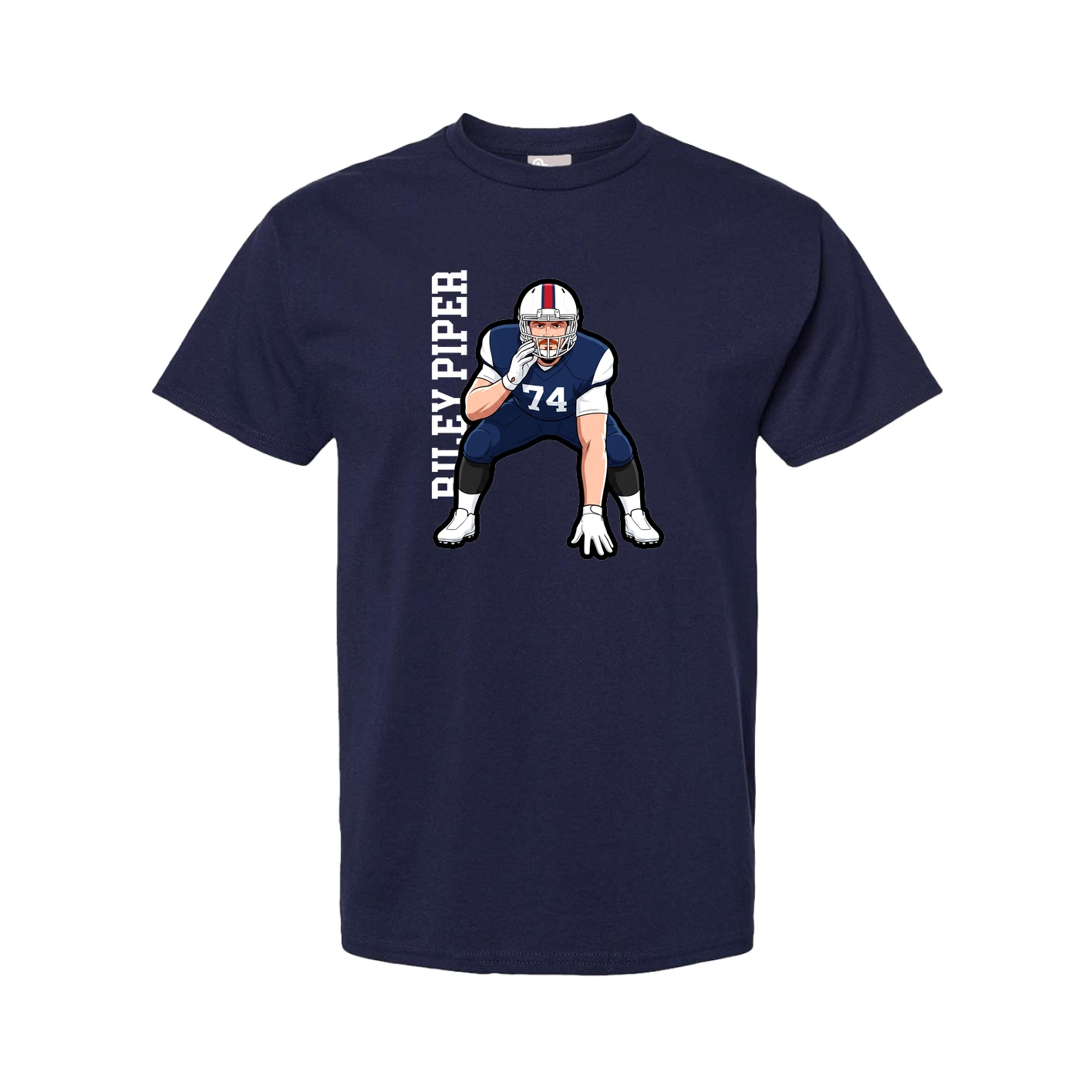 Tee — Name Vertical in Navy