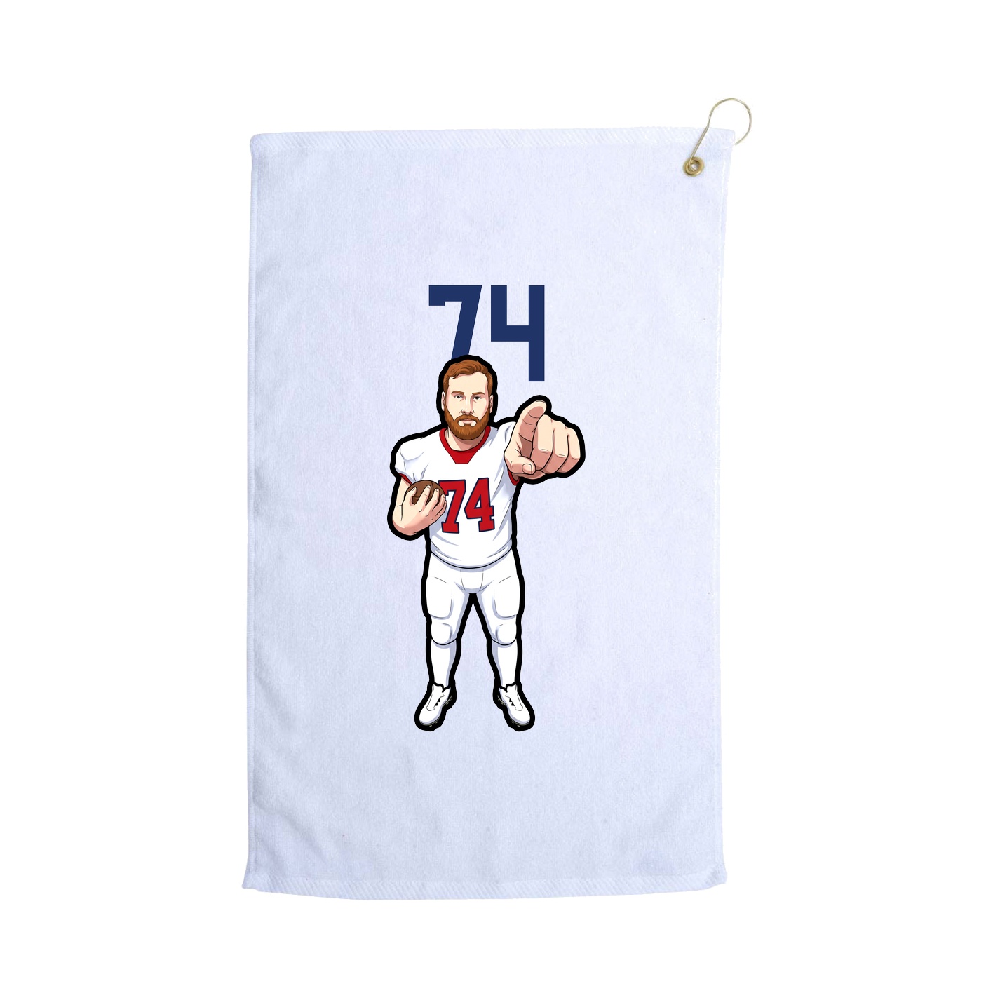 Golf Towel — Number Top in White
