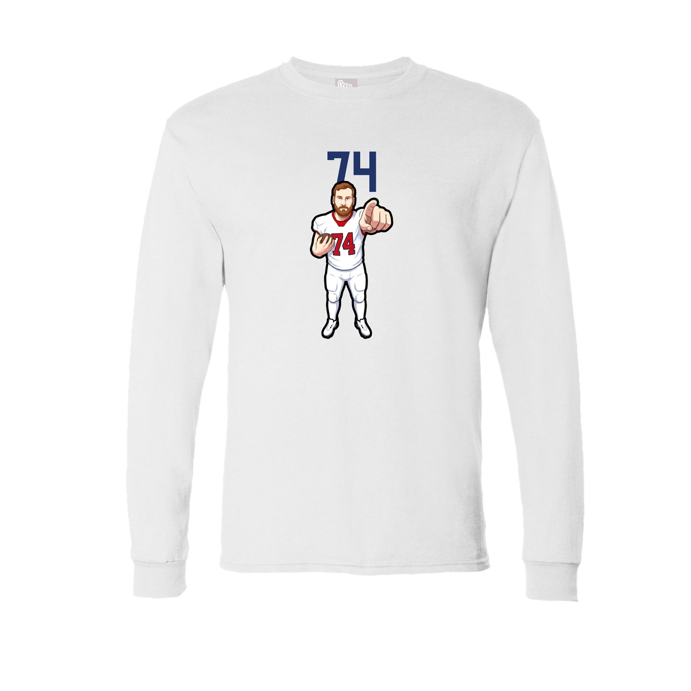 Long Sleeve Tee — Number Top in White