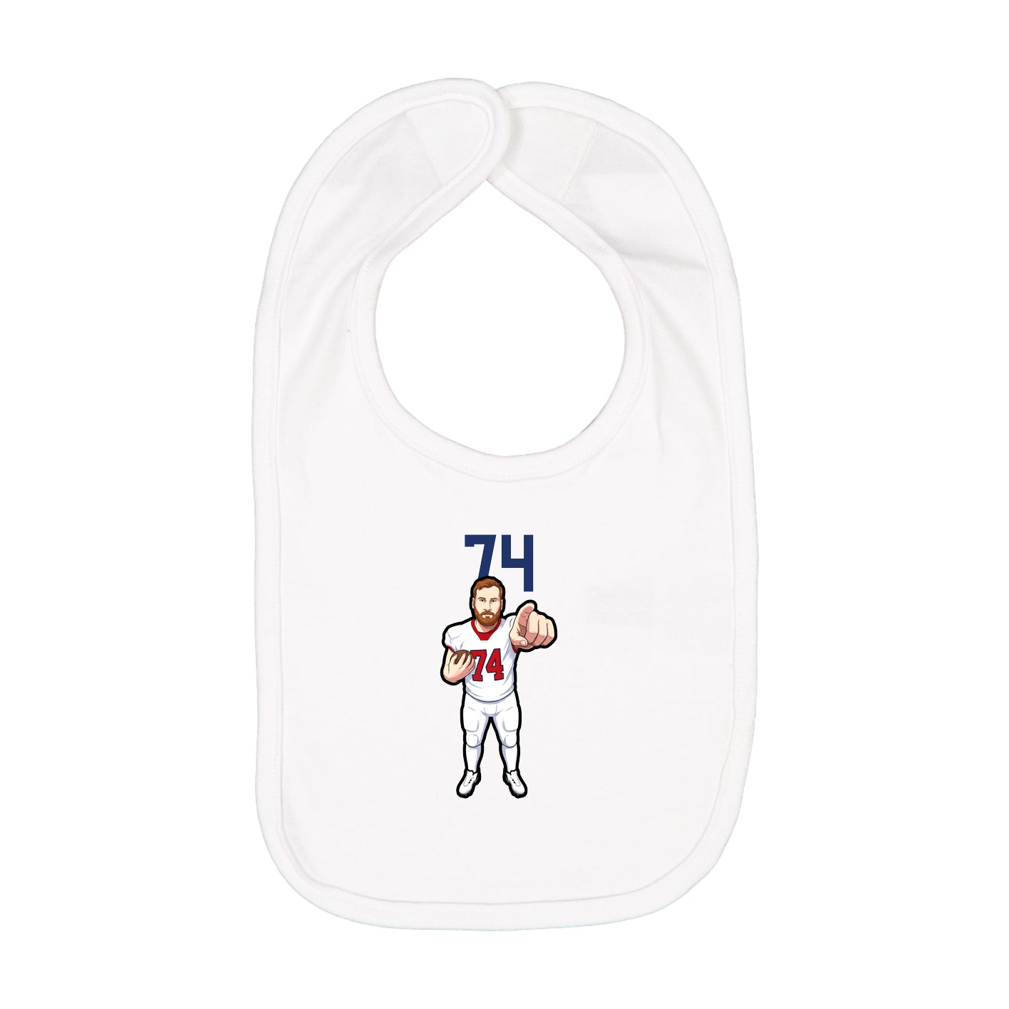 Infant Bib — Number Top in White