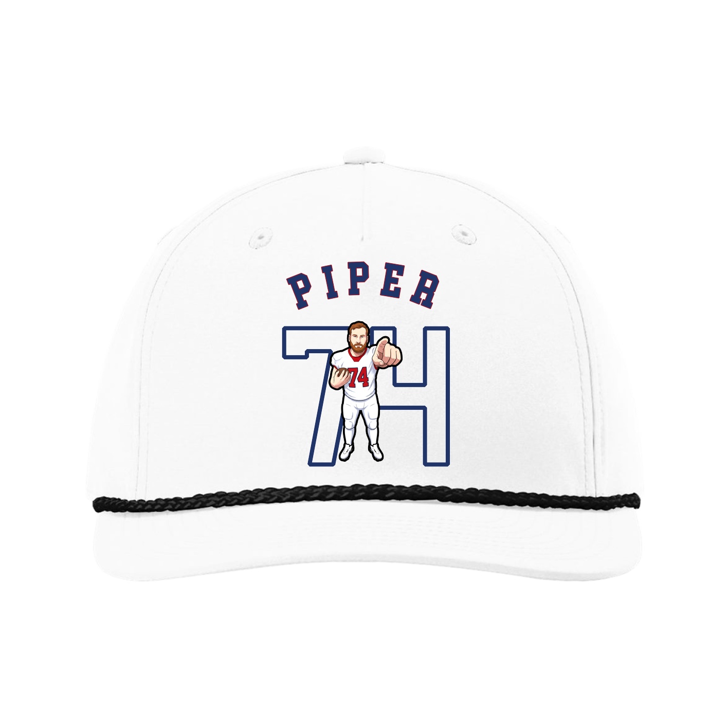 Five-Panel Classic Rope Cap — Shirsey Arch in White