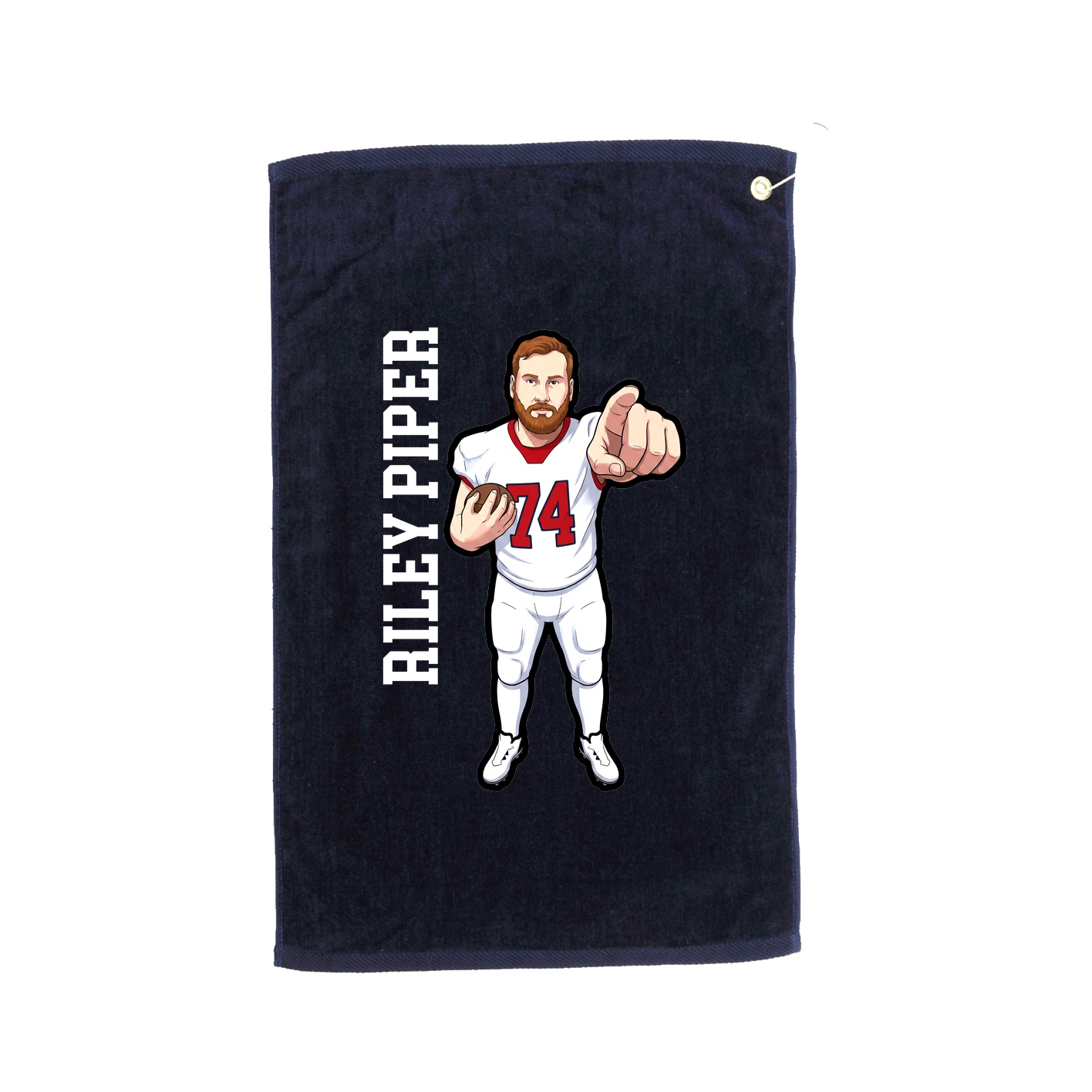 Golf Towel — Name Vertical in Navy