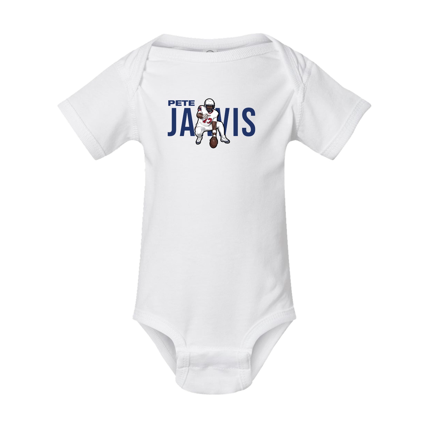 Baby Onesie — Player Name in White