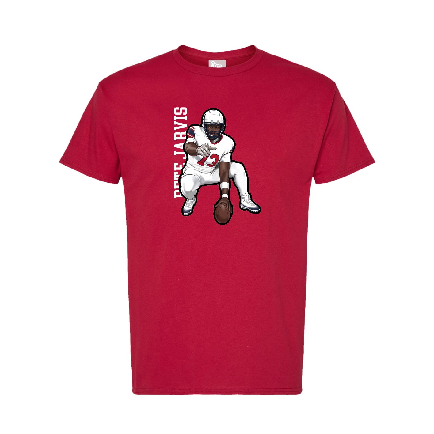 Tee — Name Vertical in Crimson