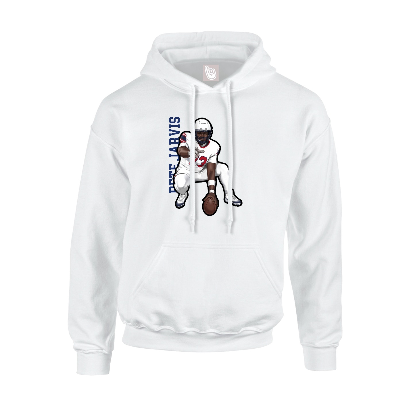 Youth Hoodie — Name Vertical in White