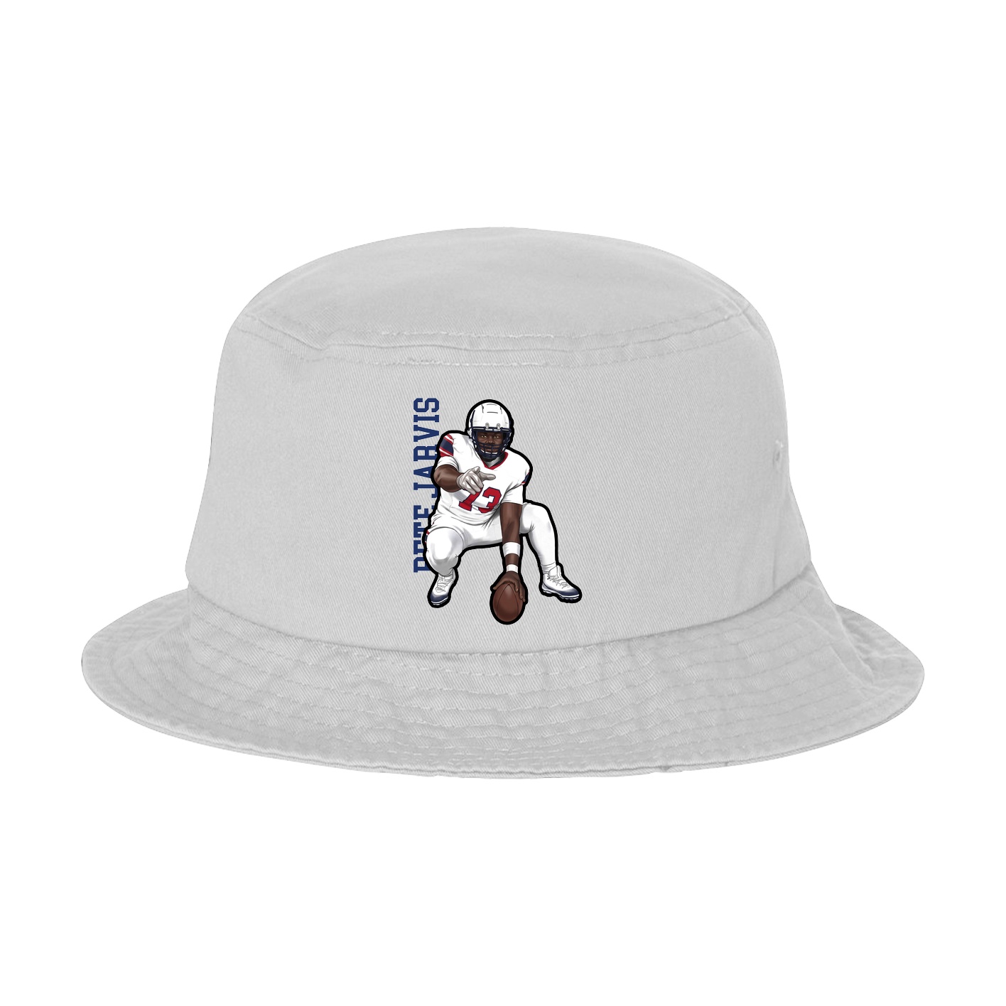 Bucket Cap — Name Vertical in White