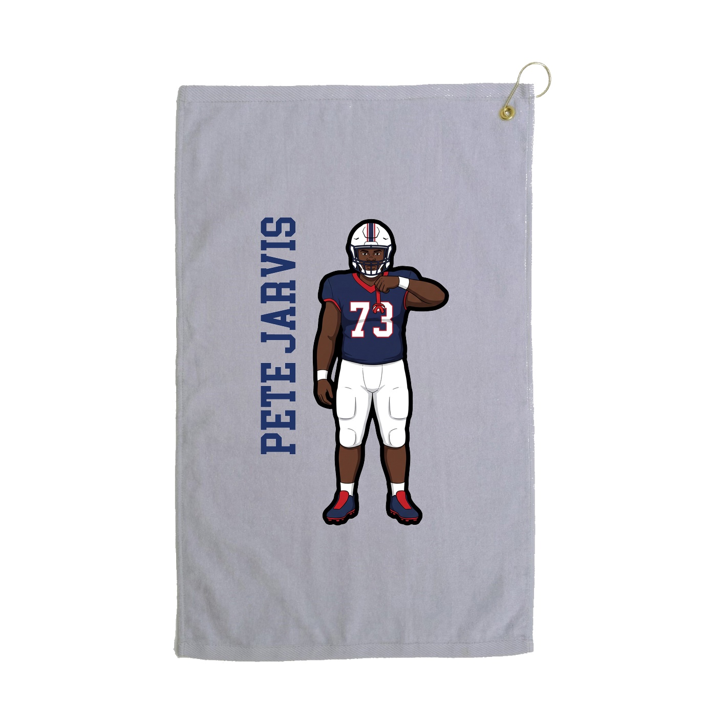 Golf Towel — Name Vertical in Grey