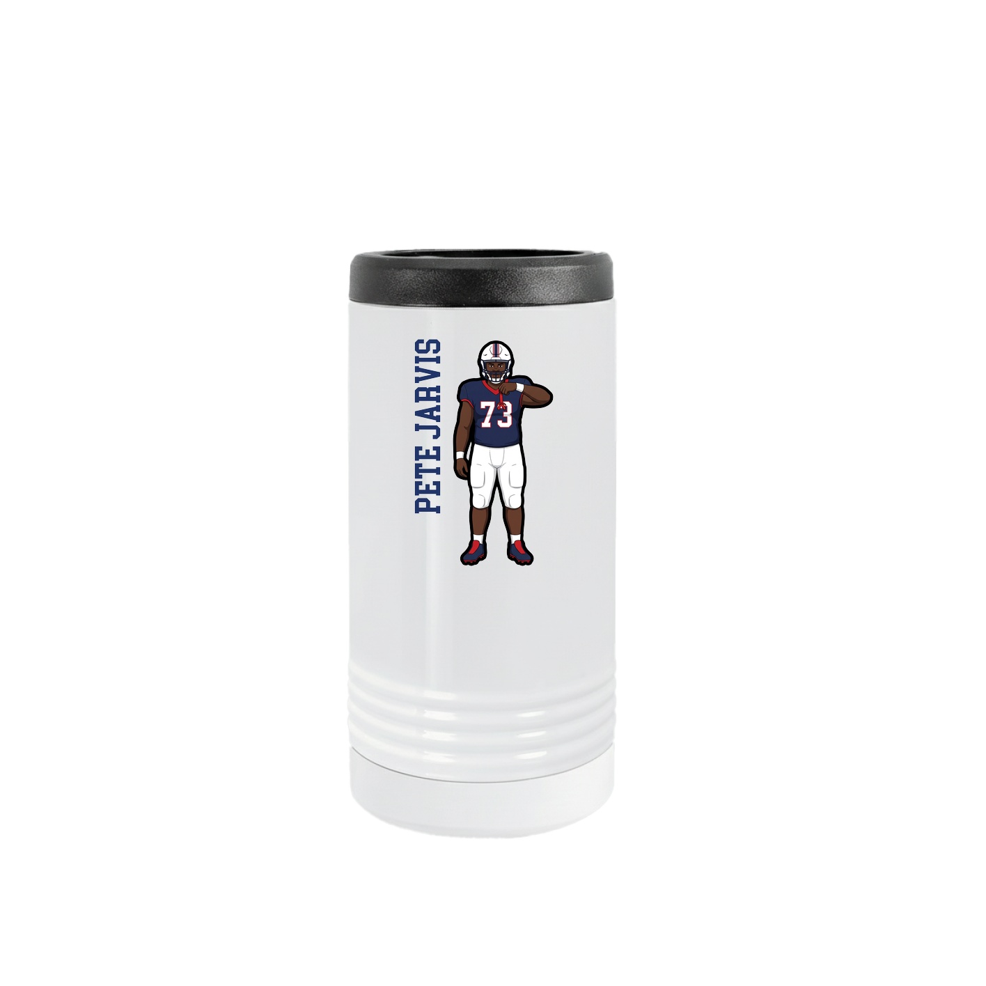 Slim Beverage Holder — Name Vertical in White