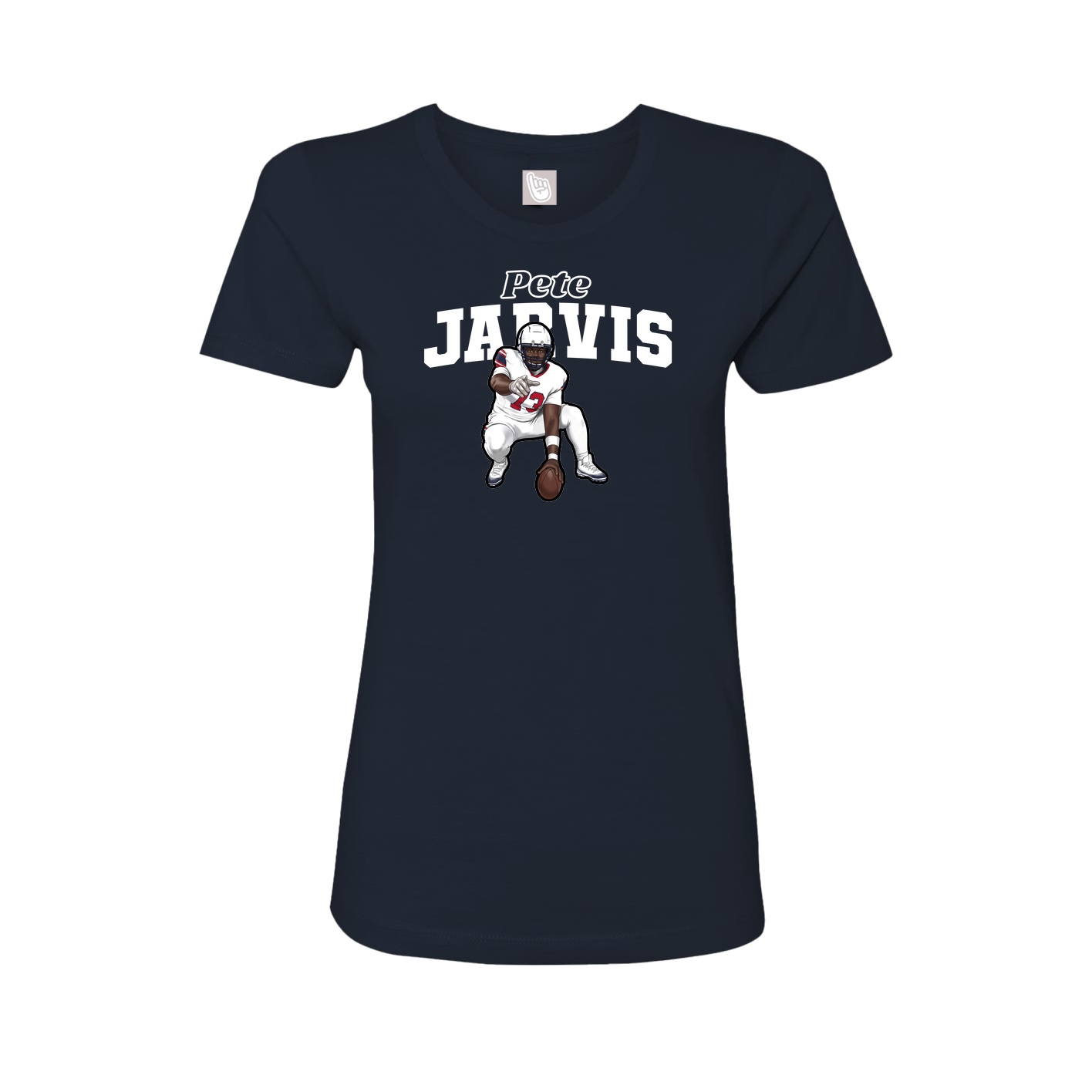 Fitted Women's Tee — Name Arch in Navy