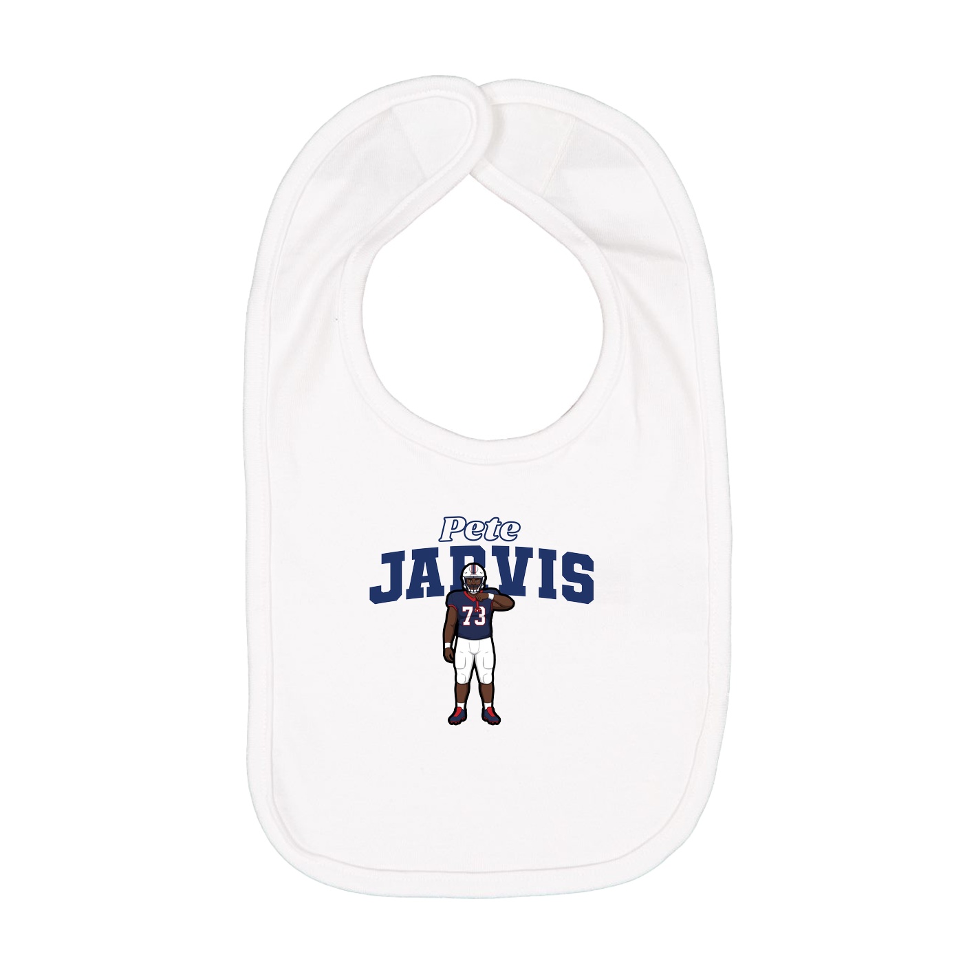 Infant Bib — Name Arch in White