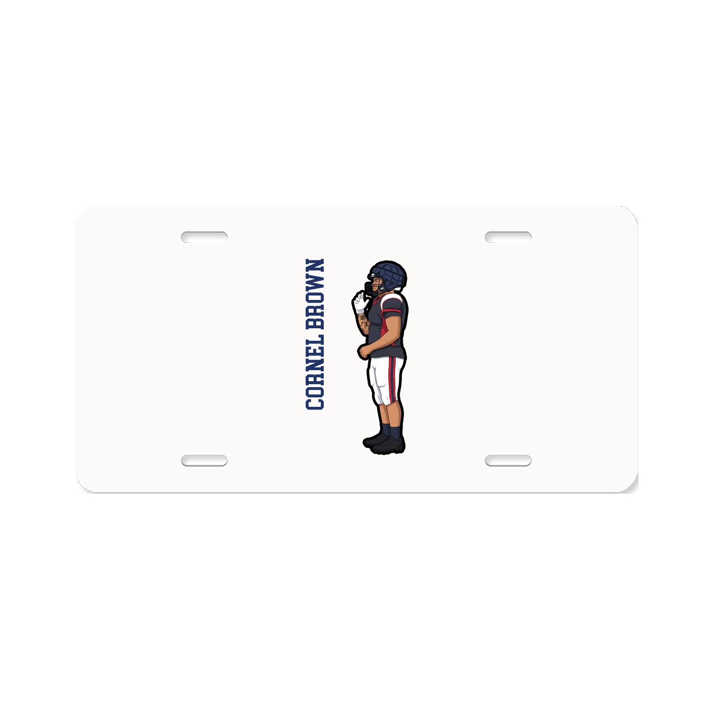 License Plate — Name Vertical in Classic