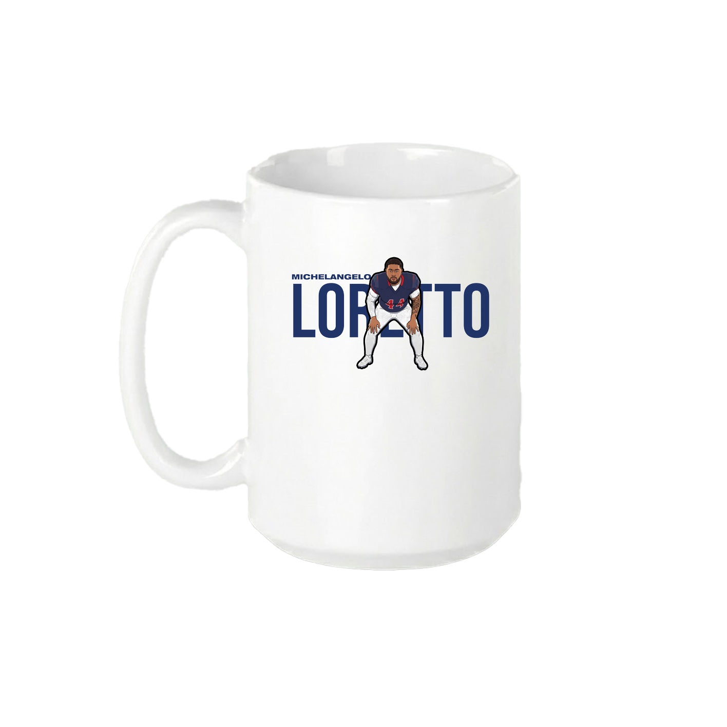 15oz Coffee Mug — Player Name in White