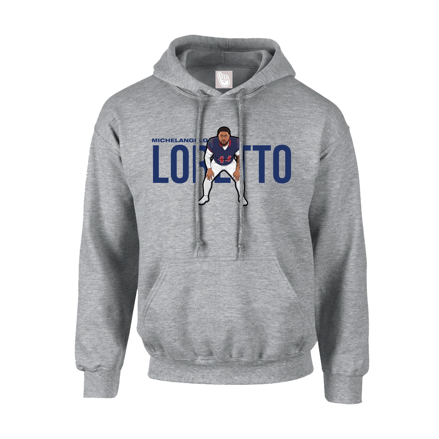Hoodie — Player Name in Grey