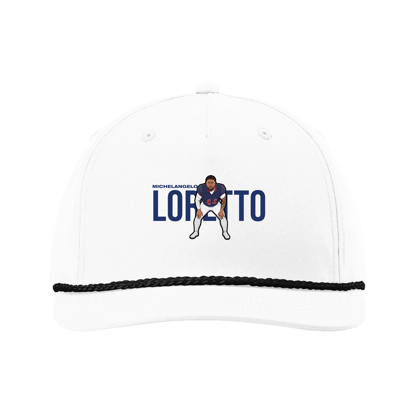 Five-Panel Classic Rope Cap — Player Name in White