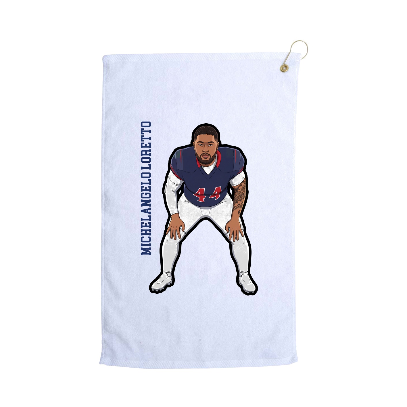 Golf Towel — Name Vertical in White