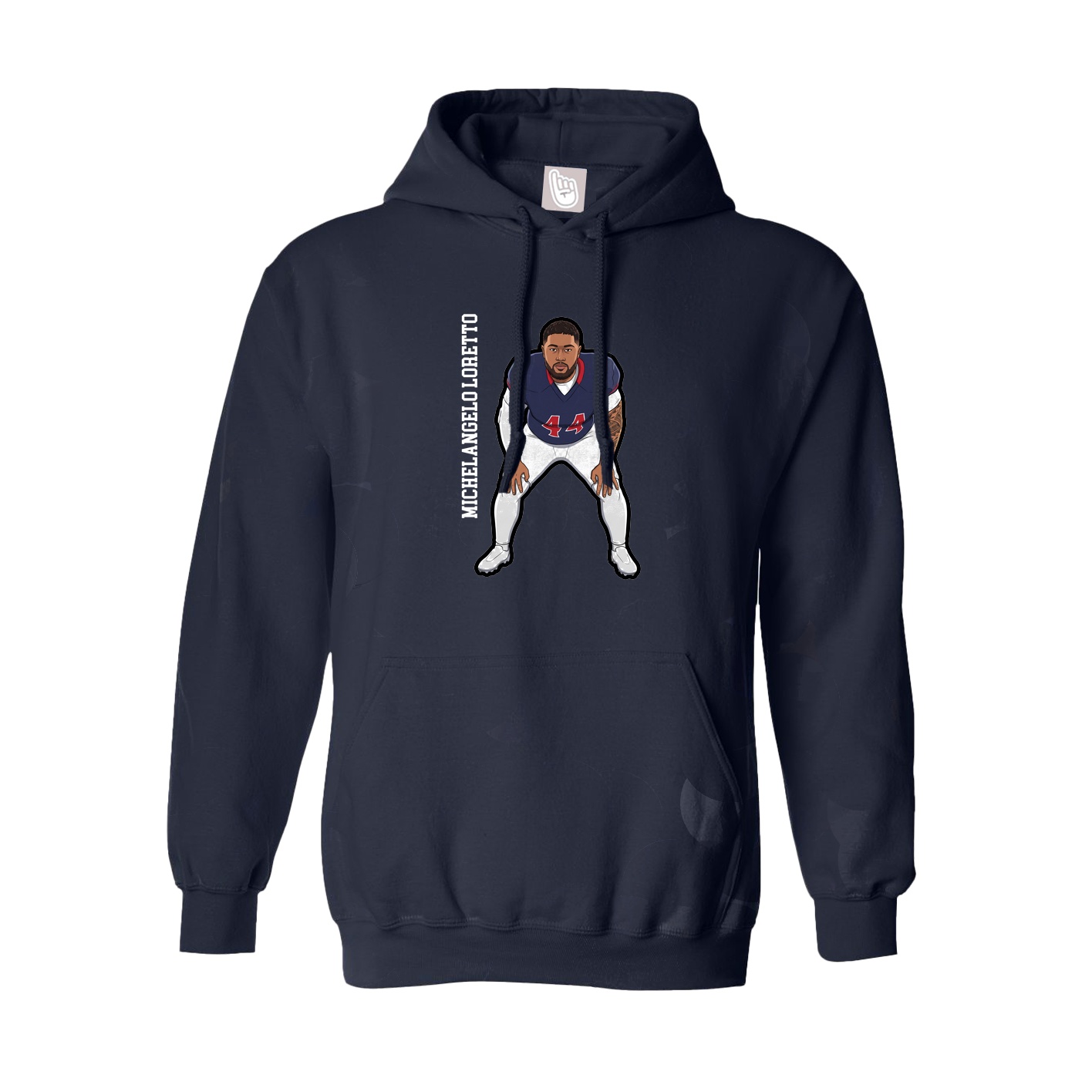 Youth Hoodie — Name Vertical in Navy