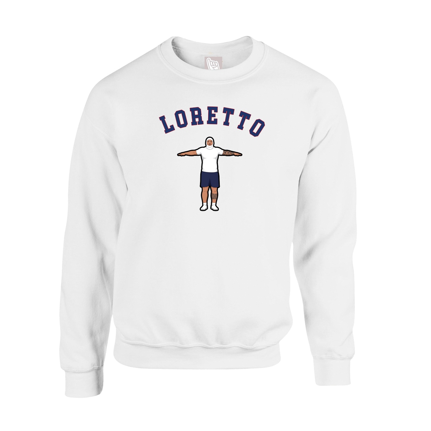 Fleece Crew — Shirsey Arch in White