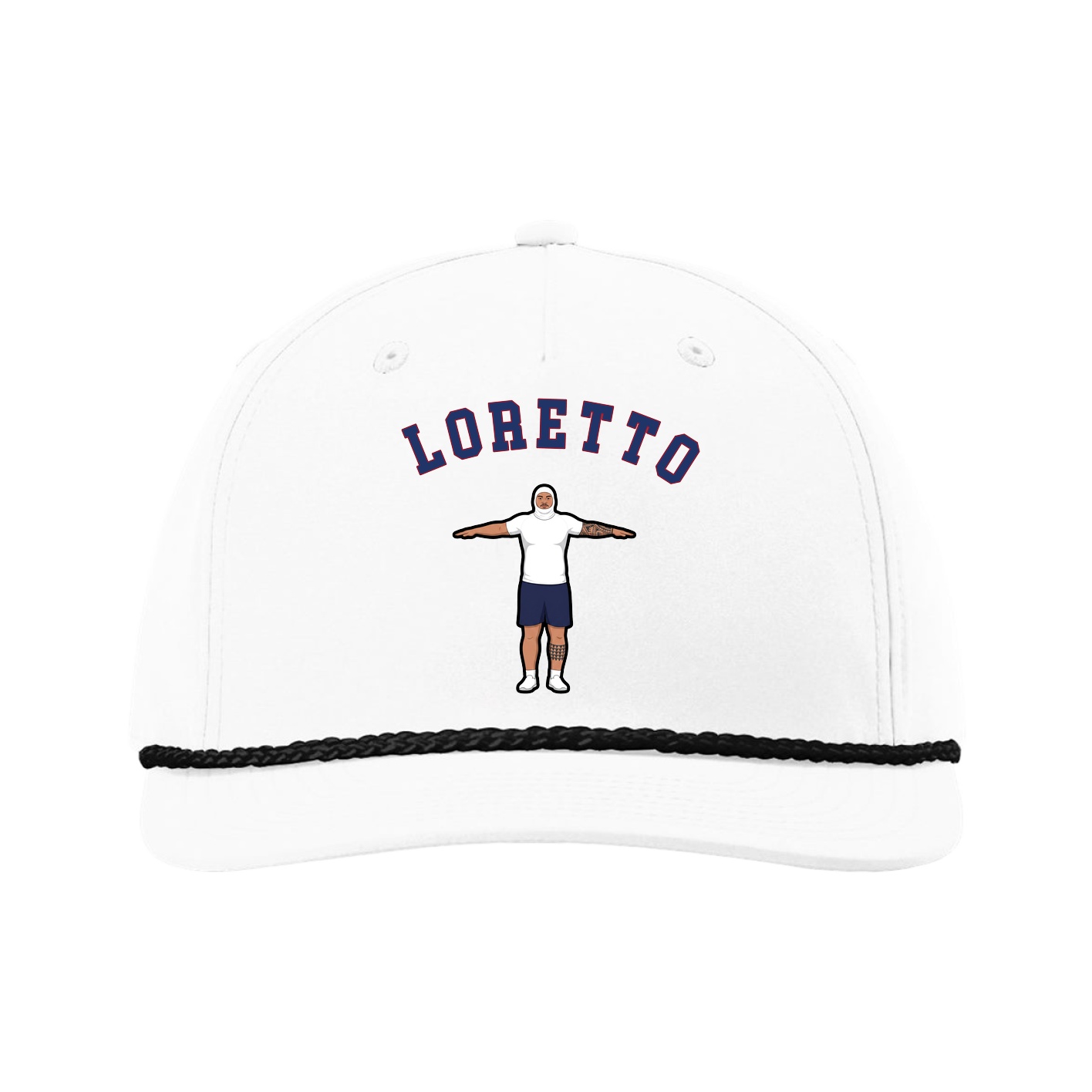 Five-Panel Classic Rope Cap — Shirsey Arch in White