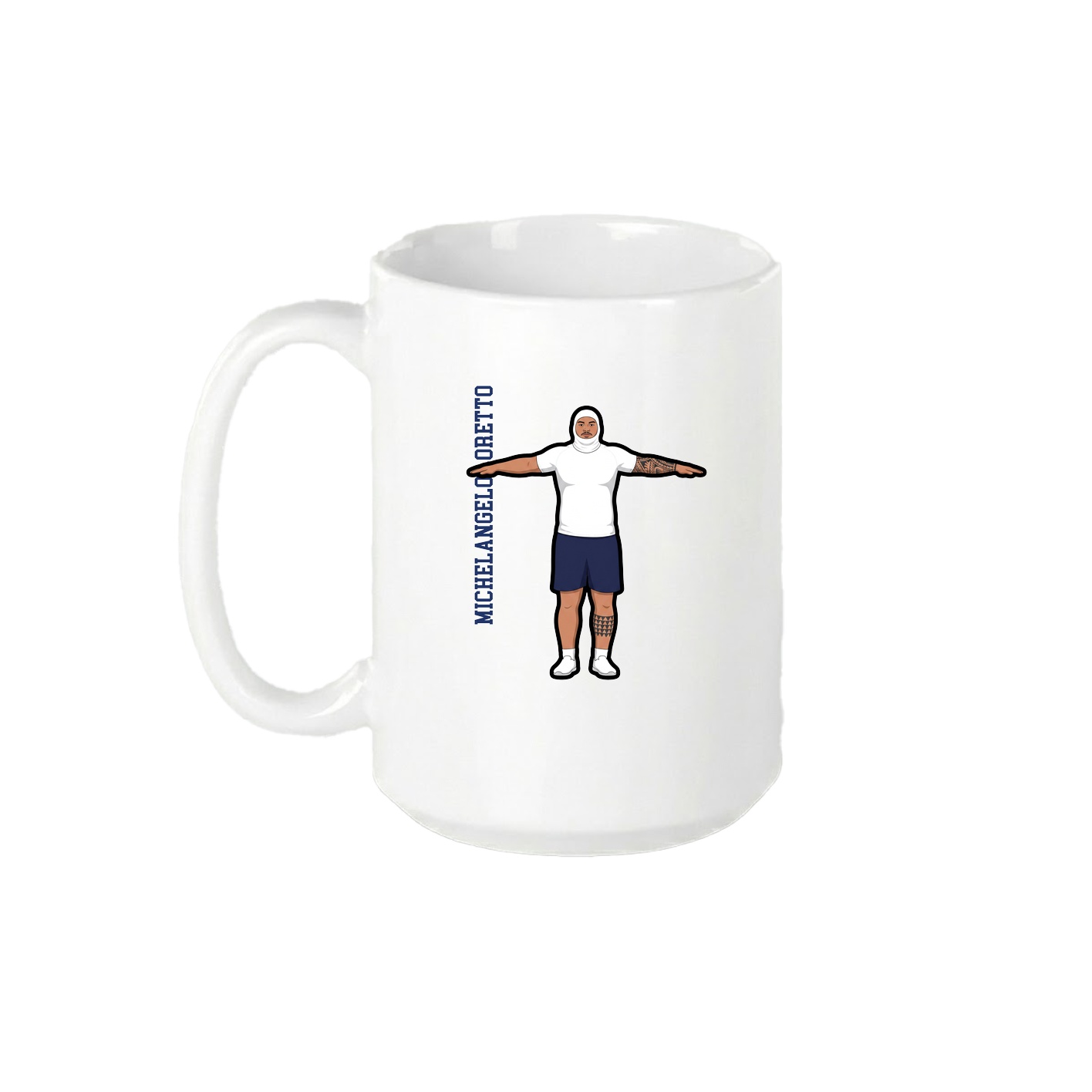 15oz Coffee Mug — Name Vertical in White