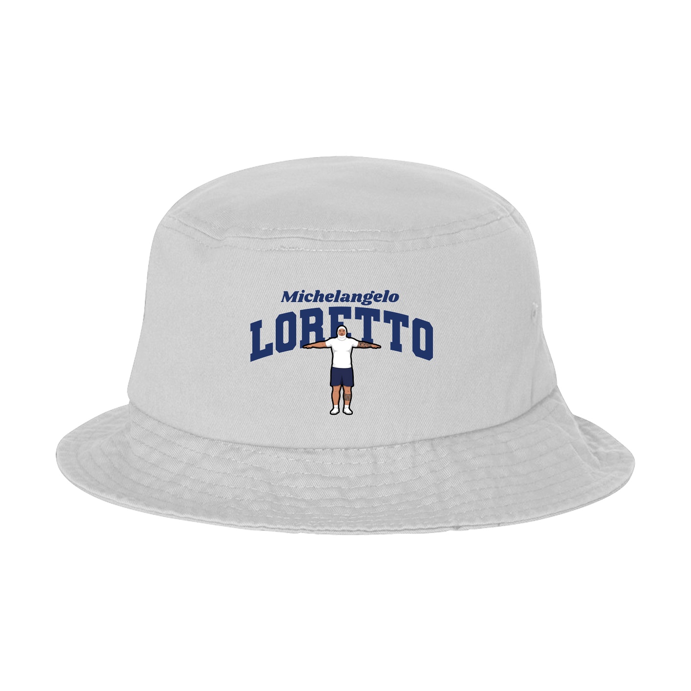 Bucket Cap — Signature Arch in White
