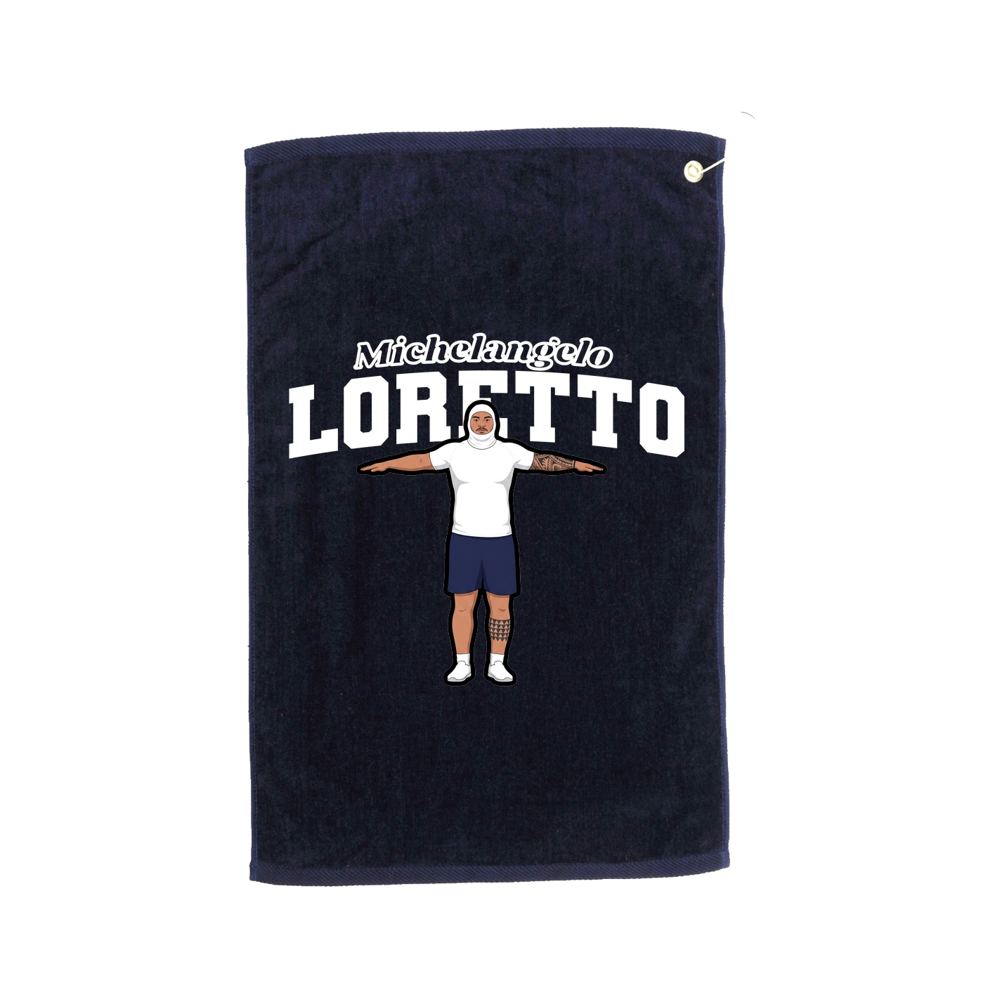 Golf Towel — Name Arch in Navy