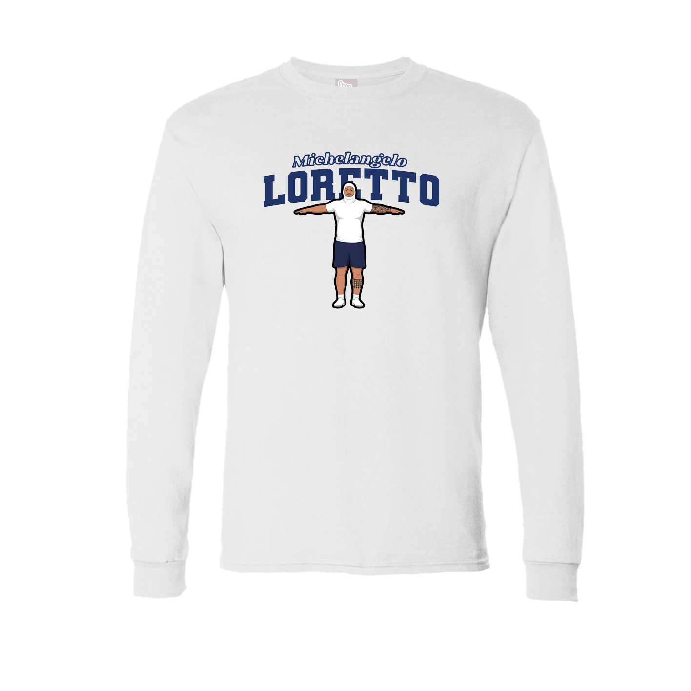 Long Sleeve Tee — Name Arch in White