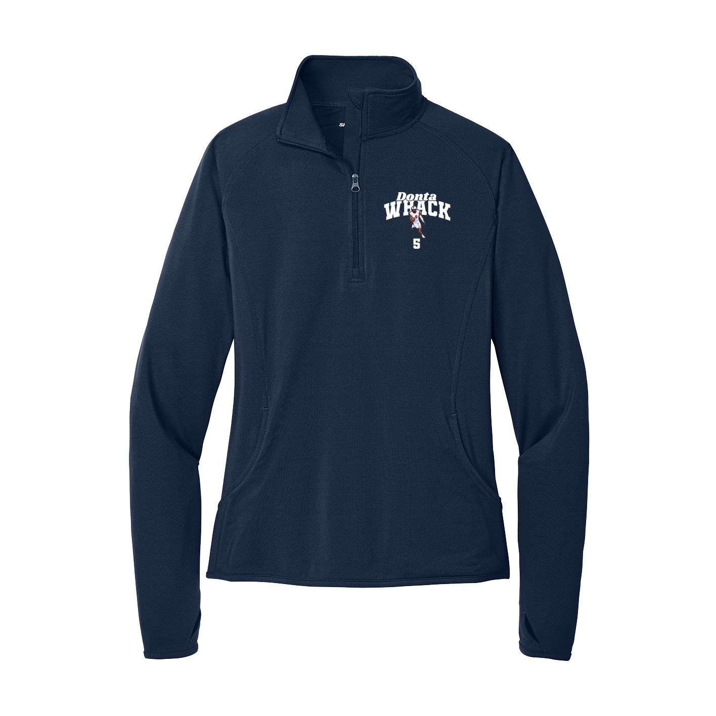 Women's Q-Zip Pullover — Signature Arch in Navy