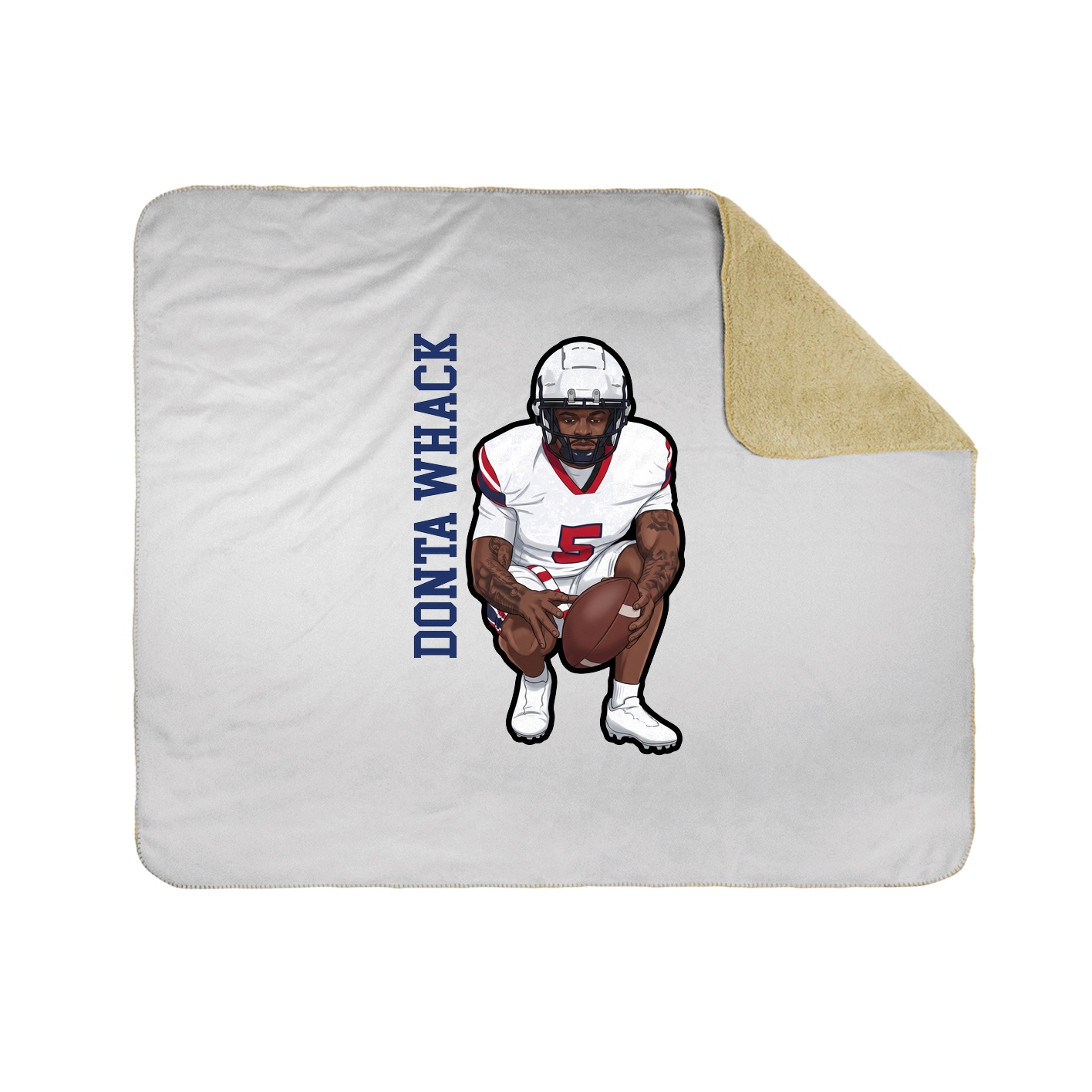 Throw Blanket — Name Vertical in White