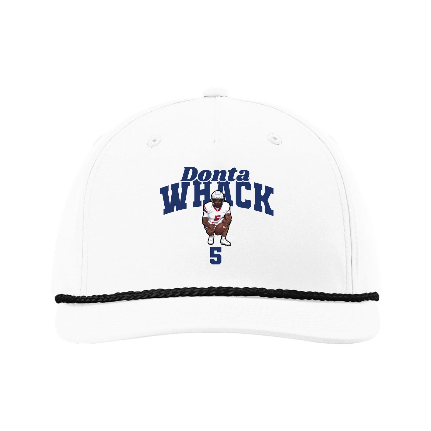 Five-Panel Classic Rope Cap — Signature Arch in White