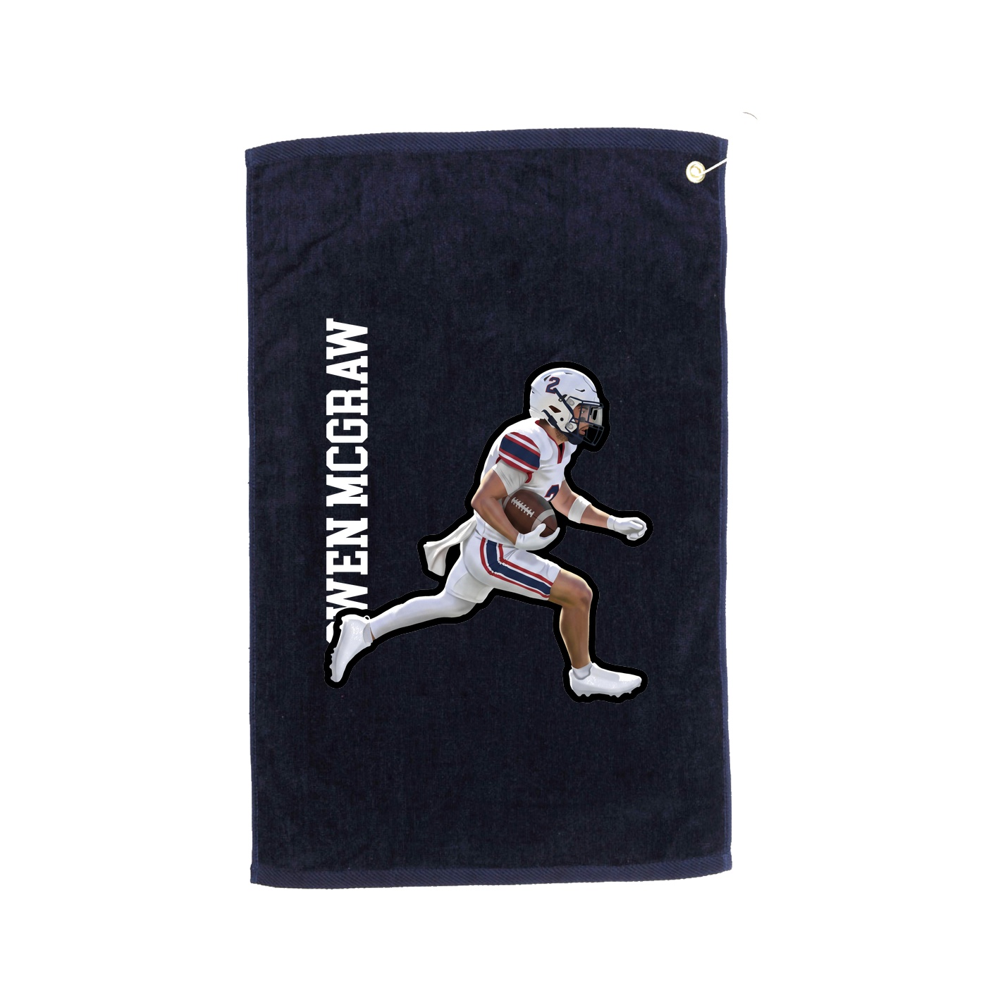Golf Towel — Name Vertical in Navy