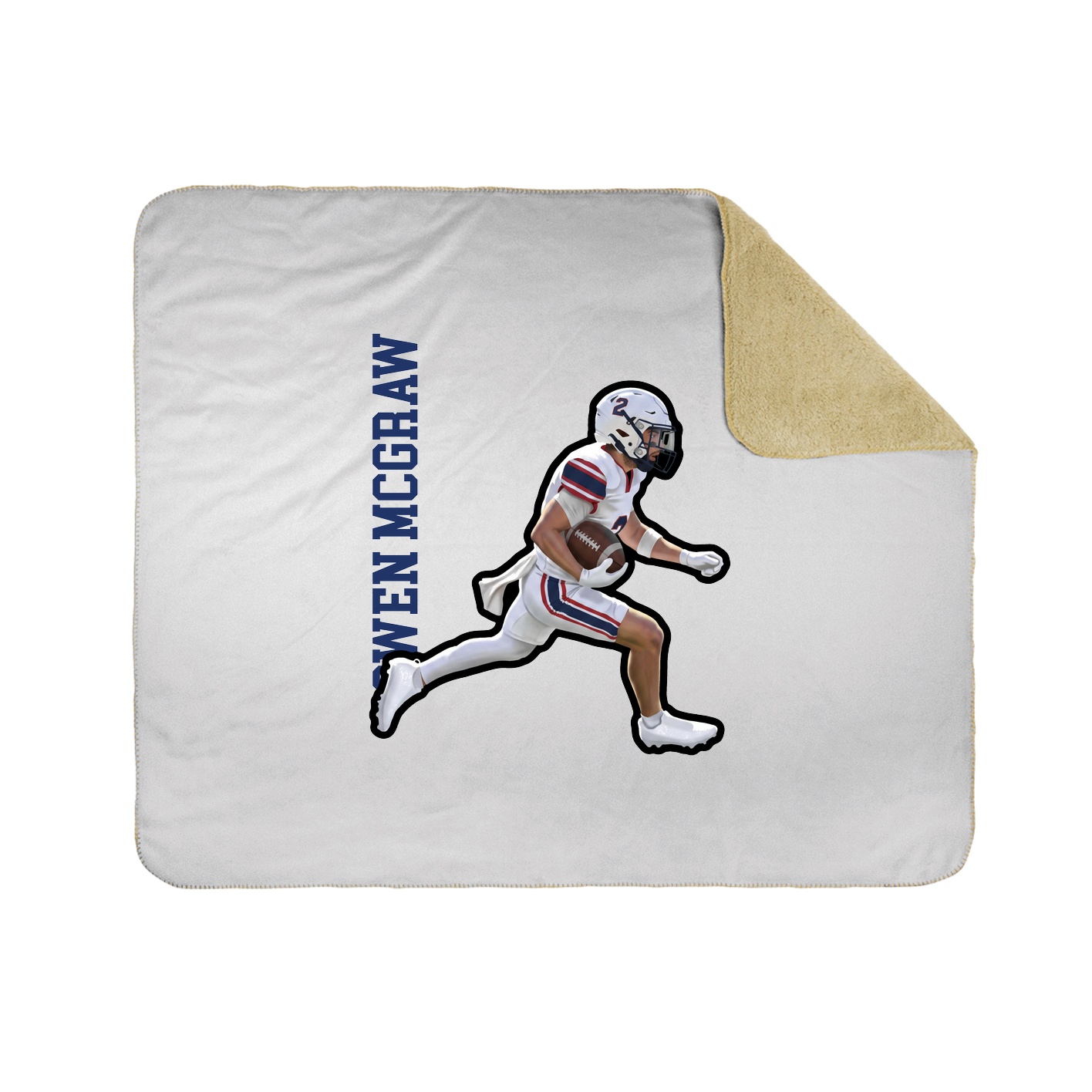 Throw Blanket — Name Vertical in White