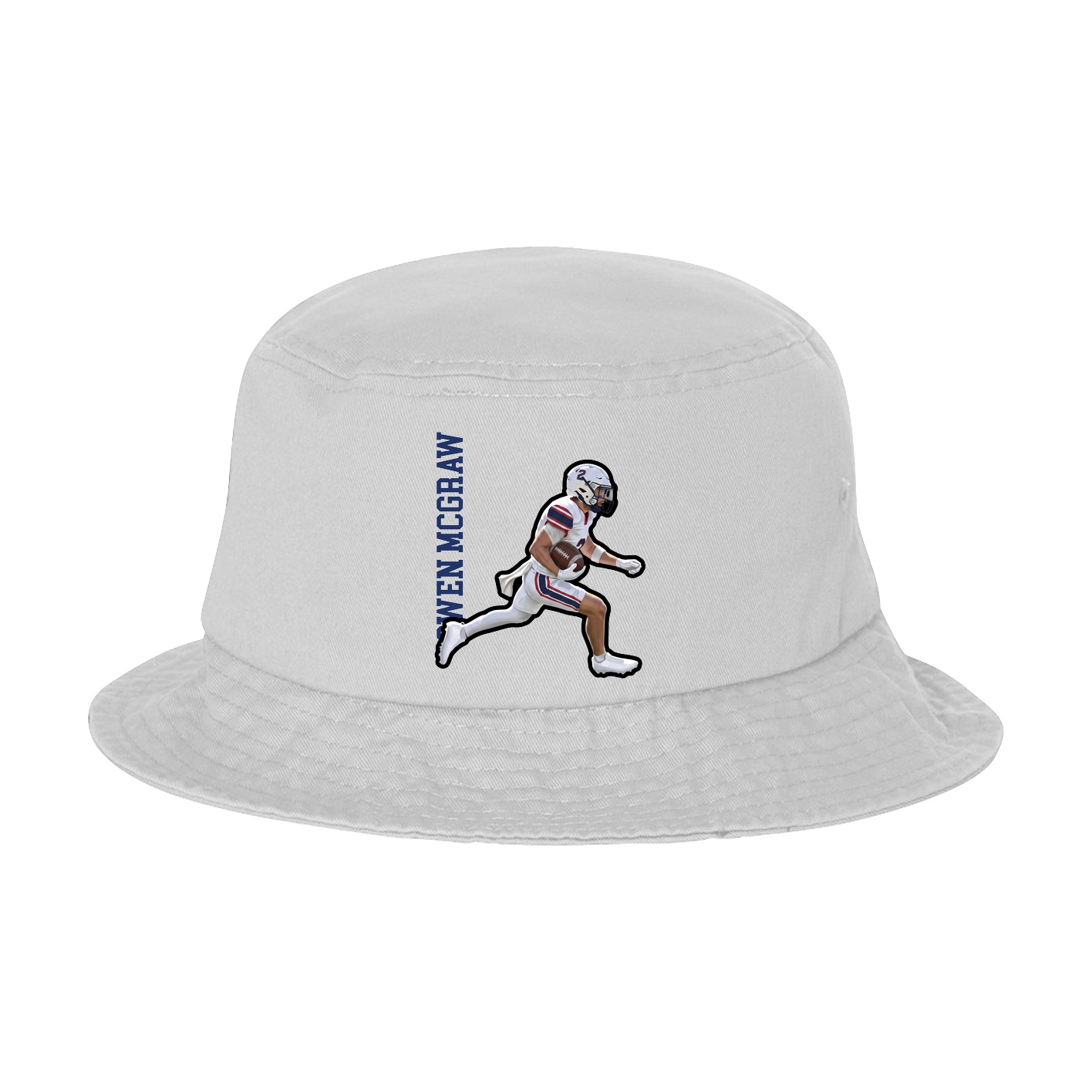 Bucket Cap — Name Vertical in White