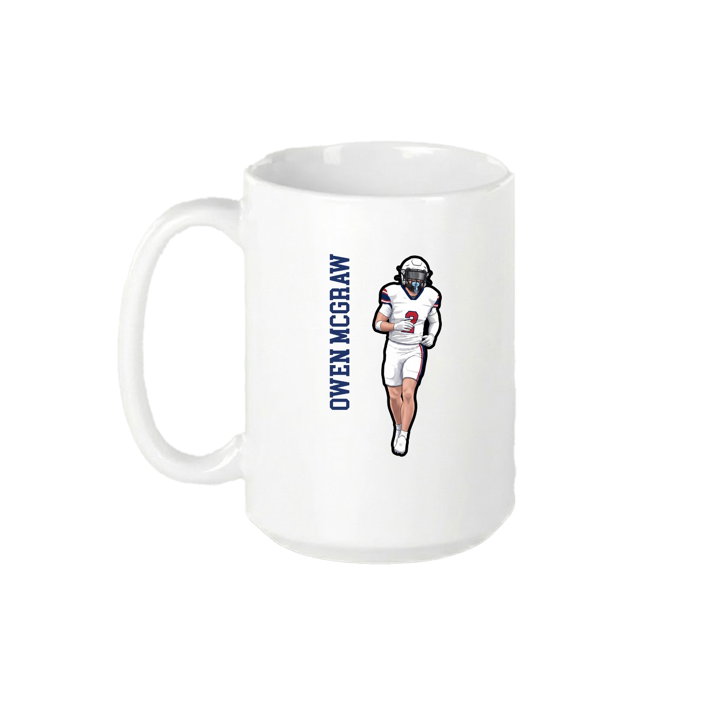 15oz Coffee Mug — Name Vertical in White