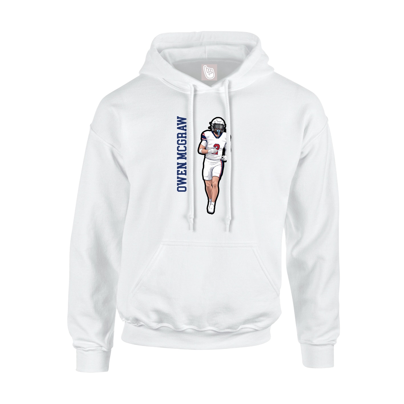Hoodie — Name Vertical in White