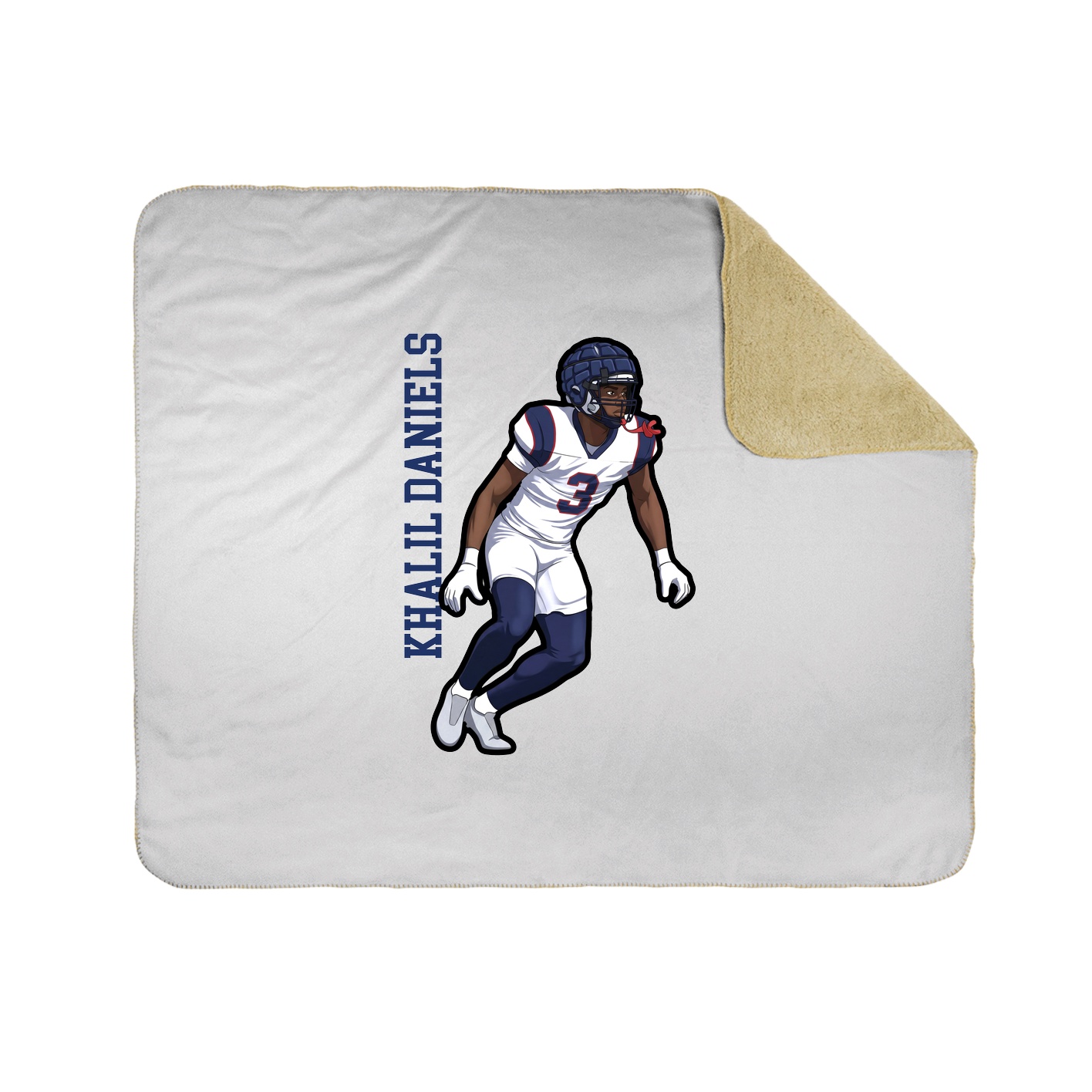 Throw Blanket — Name Vertical in White