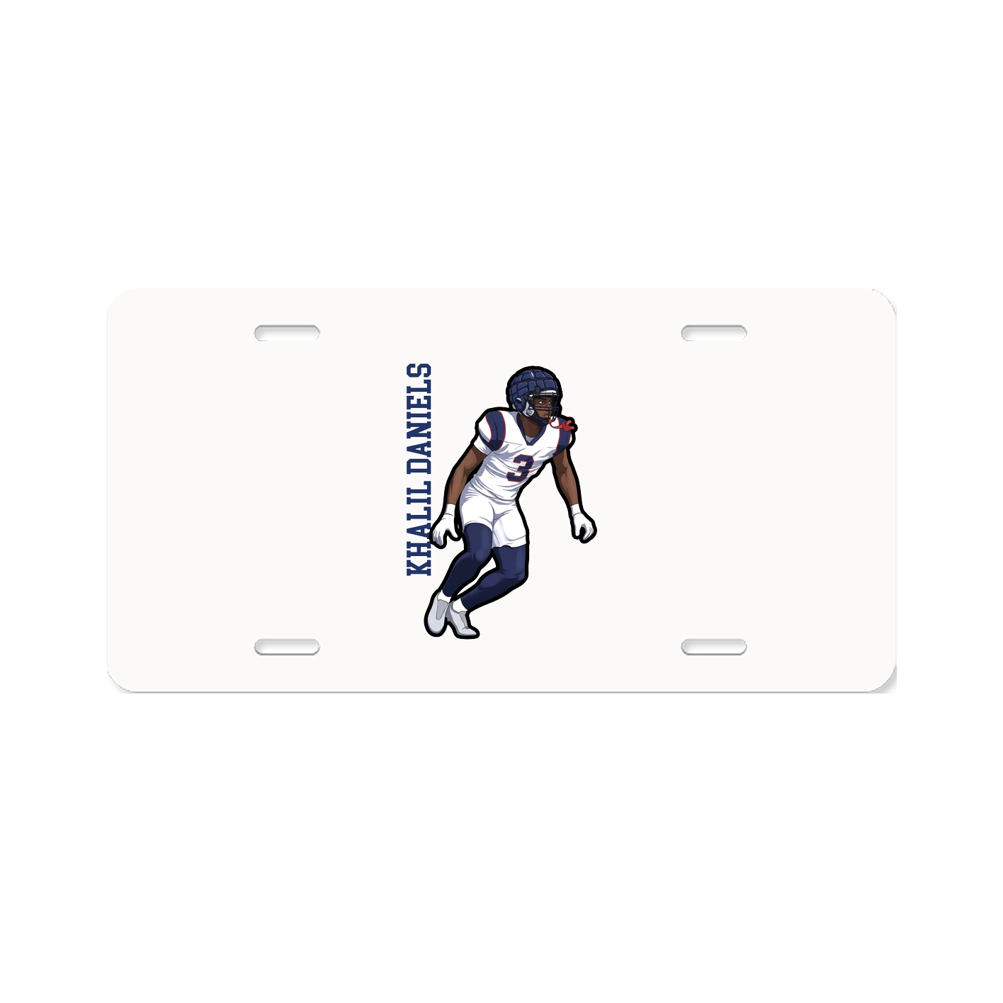 License Plate — Name Vertical in Classic