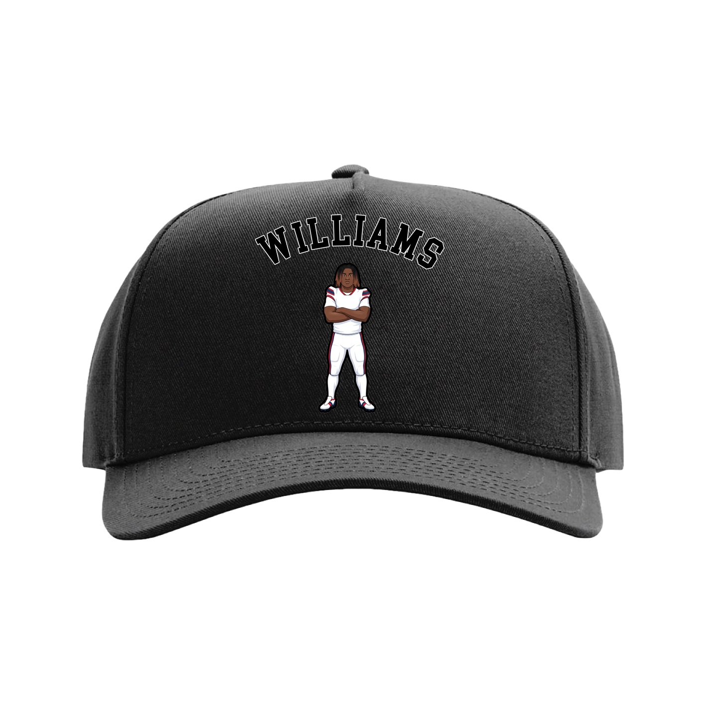 Full Fabric Five-Panel Champ Cap — Shirsey Arch in Black