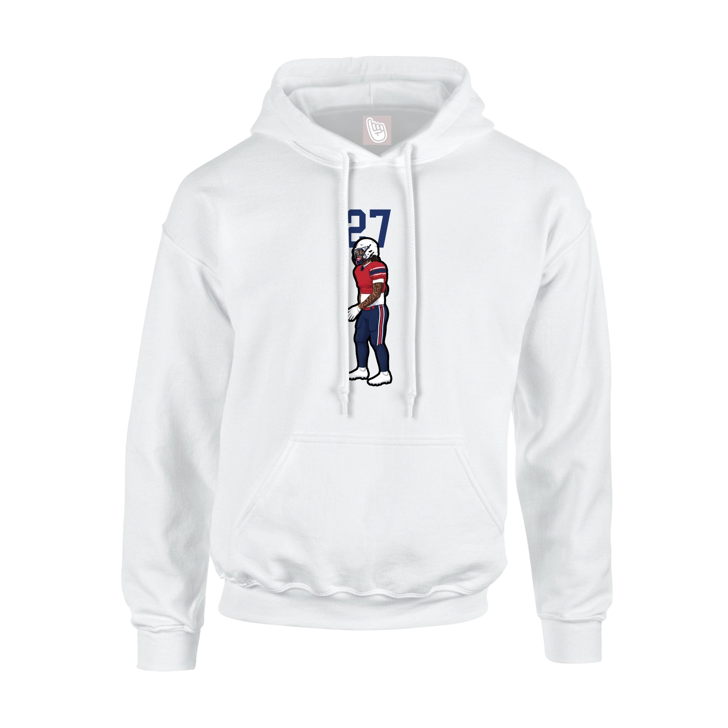 Hoodie — Number Top in White