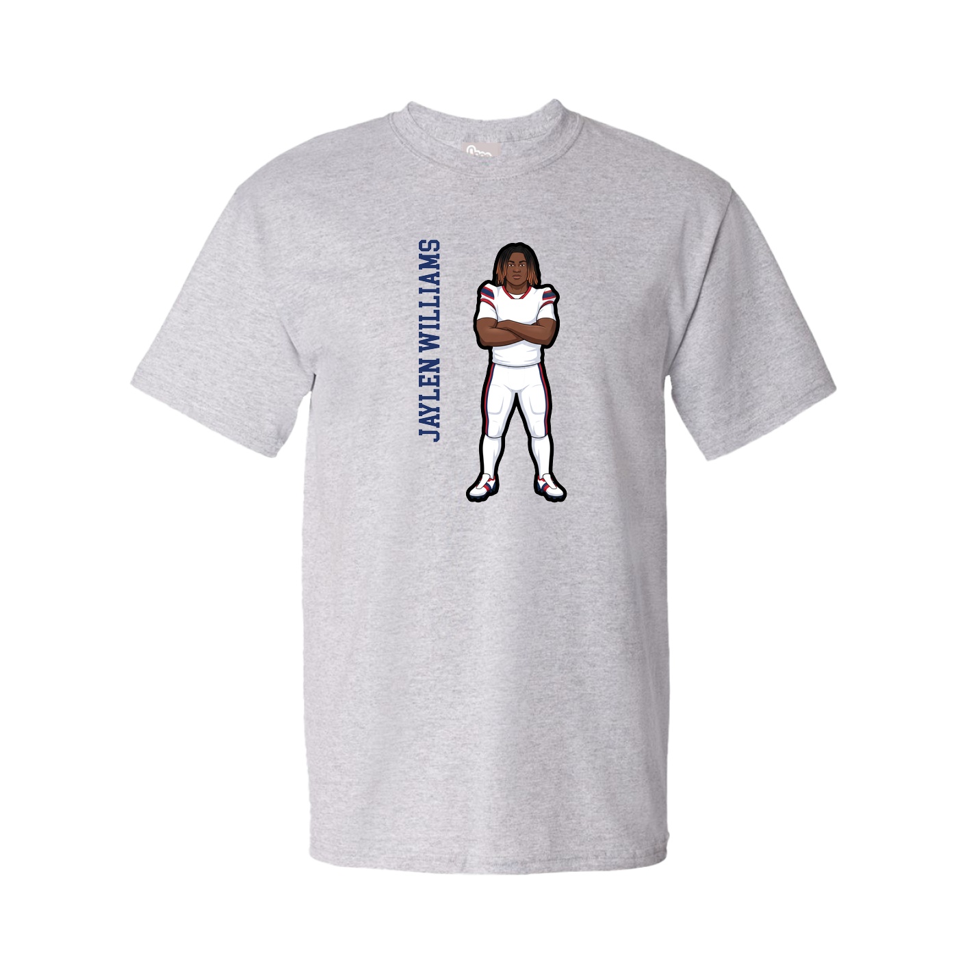 Youth Tee — Name Vertical in Grey