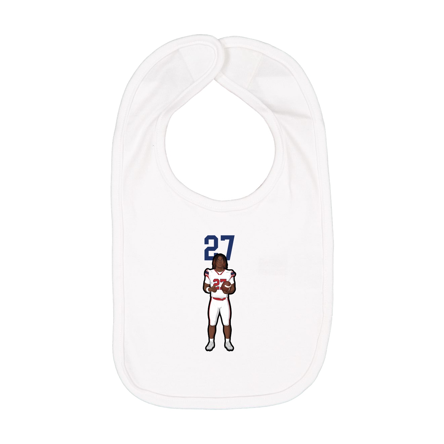 Infant Bib — Number Top in White