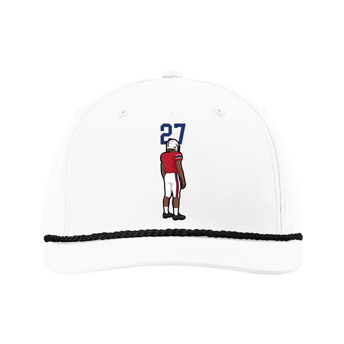 Five-Panel Classic Rope Cap — Number Top in White