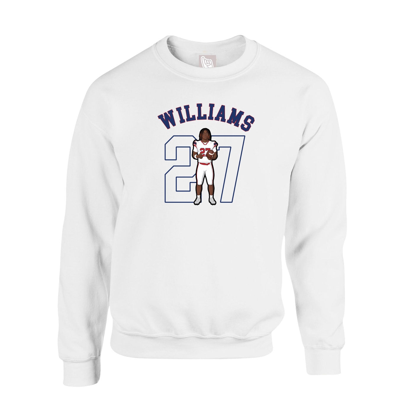 Fleece Crew — Shirsey Arch in White